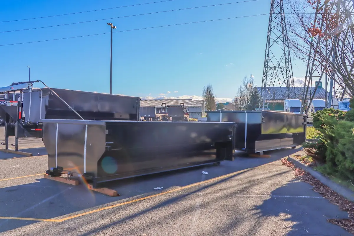 Roll-off dumpster ready for waste disposal at job site for 12 Yard Dumpster Rental in Penn